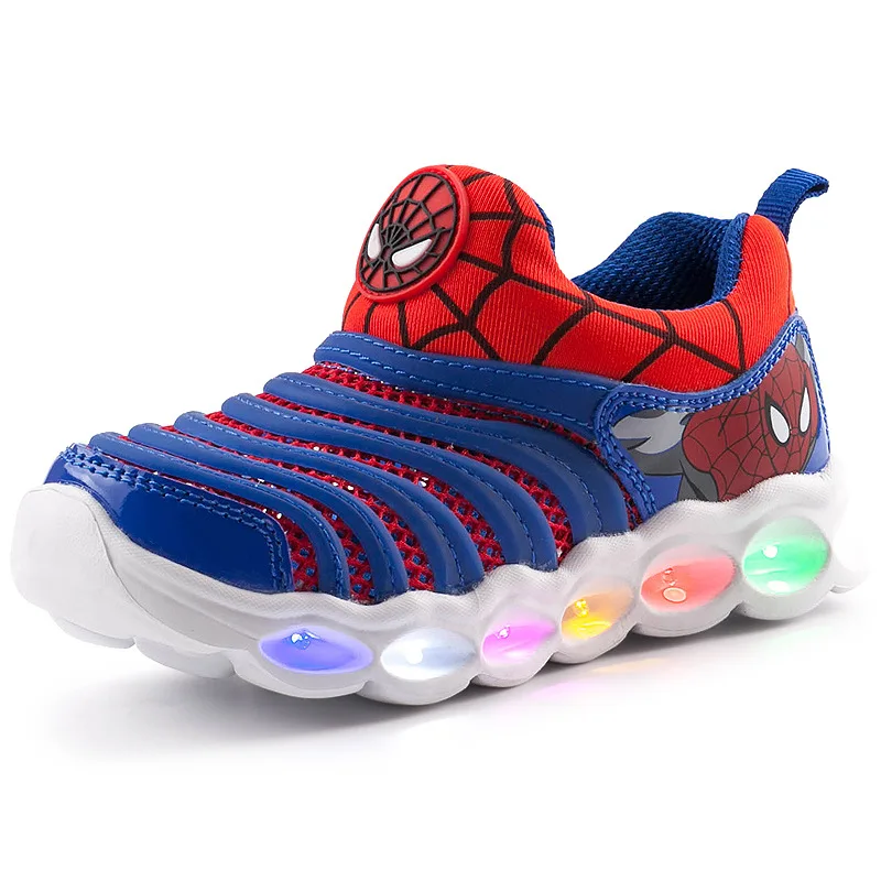 blue red mesh Детская обувь для девочек; Кроссовки для мальчика; zapatillas; детская обувь с подсветкой; обувь для маленьких девочек; спортивная светящаяся обувь; buty chaussure tenis infantil - Цвет: blue red mesh