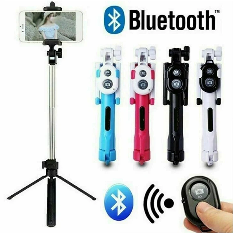 

Aluminum Alloy Remote Control Extendable Bluetooth Selfie Stick Tripod Camera Shutter For Mobile Phone