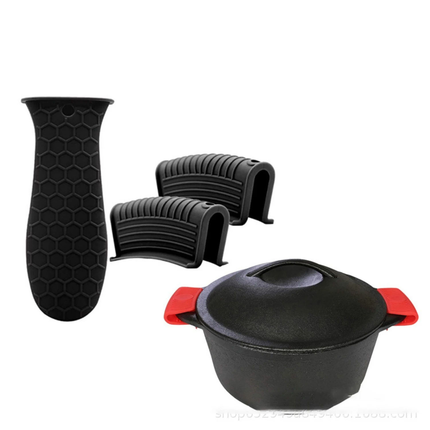 SiliconeHotSkilletHandleCoverHolderSiliconeHotPotHolders