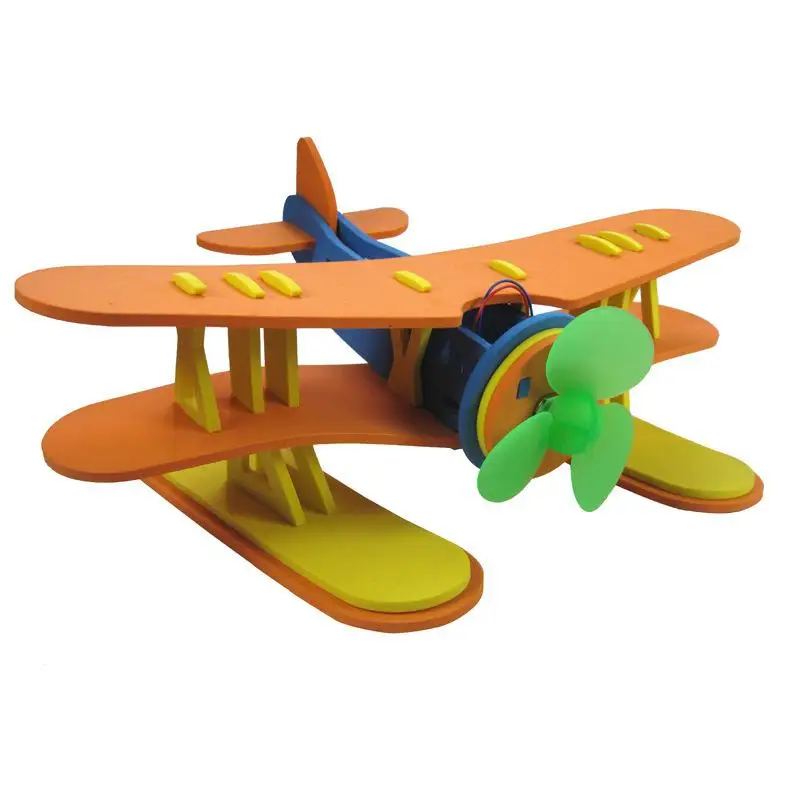 Kuulee игрушки Электрический воздушный гидросамолет моделирование DIY собрать головоломки игрушки случайный цвет имитировать самолет
