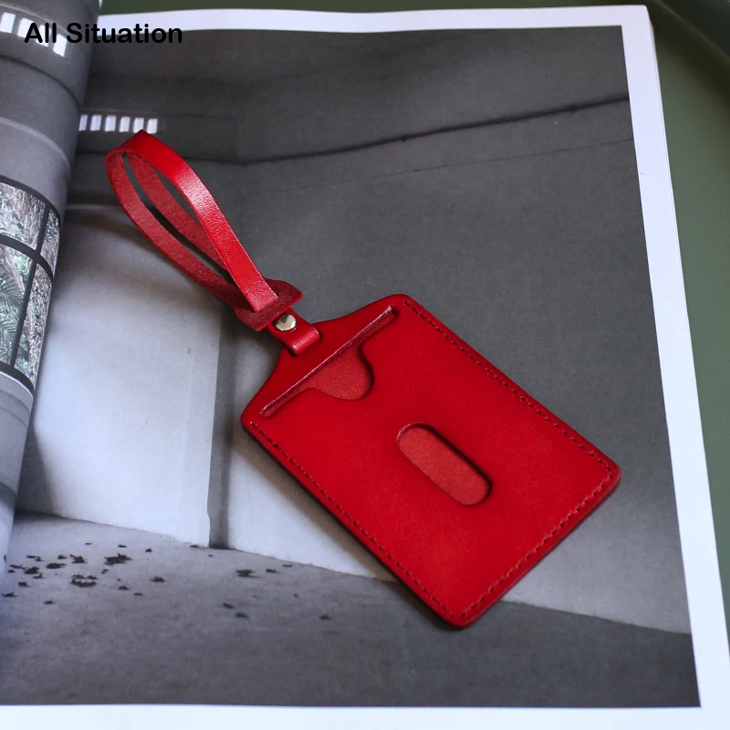 Luxury Suitcase Luggage Tag First Layer Cow Leather Travel Accessories ID Addres Holder Baggage Boarding Tag