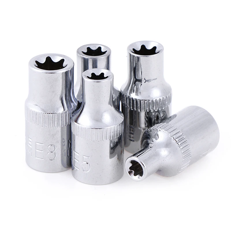 

Hot Sale 1pc Or 5pcs 28mm 1/4 Inch Star Socket Set E Type Star Socket Wrench Head Tools Hand Repair Tools High Quality