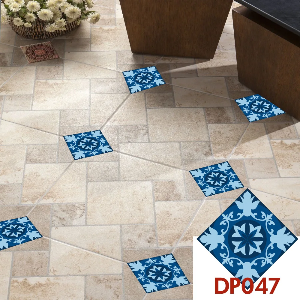 Description Picture 6 of item8cm/10cm/12cm/15cm Vintage Tiles Wall Sticker Home Decor For Living Room Protect Desktop Wall Decor Peel & Stick PVC Wall Poster