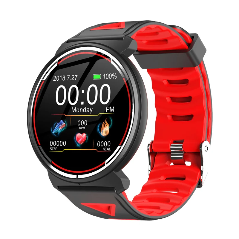 Red Смарт-часы ST1, Bluetooth, Смарт-часы, браслет, напоминание о звонках, пульсометр, шагомер, плавание, IP68, водонепроницаемый, для IOS, Android - Цвет: Red