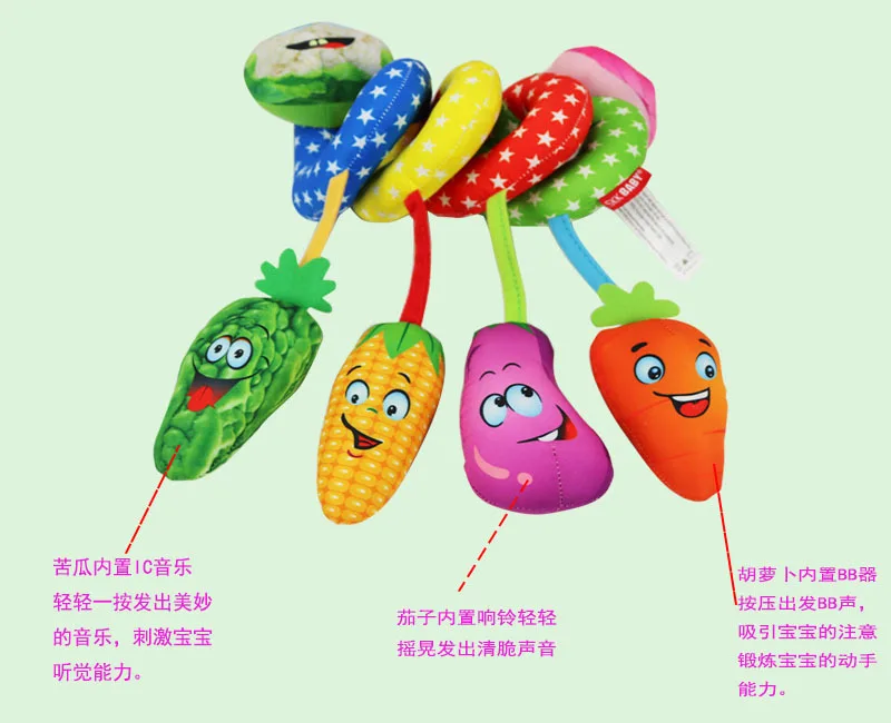 Skkbaby детские игрушки стиль и овощная кровать вокруг игрушки детские развивающие и овощные когнитивные автомобиль Висячие