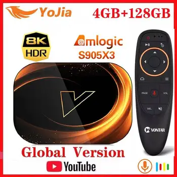 Vontar X3 inteligente 8K TV caja Android 9,0 Amlogic S905X3 Max 4GB RAM 128GB ROM Set TOP Box 1000M Dual Wifi Youtube reproductor de medios