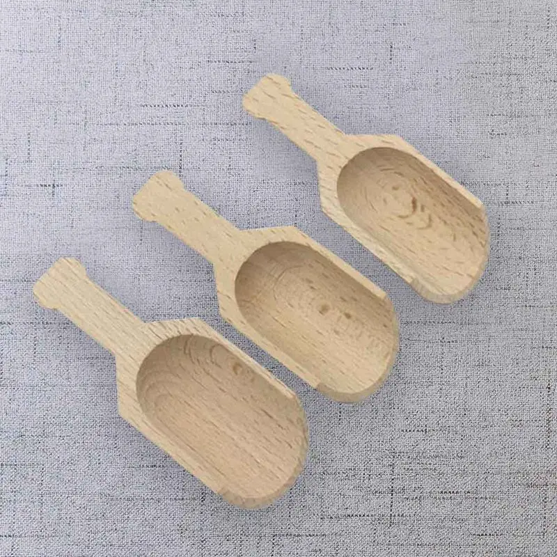 3 шт. Мини Деревянные черпаки соль ложка конфеты для муки совки кухонная утварь 2