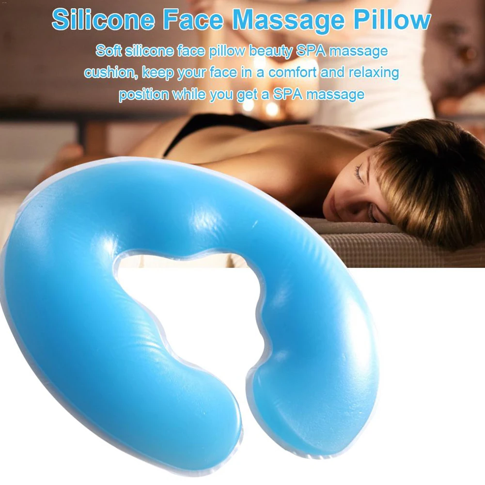 Силиконовая подушка для тела, расслабляющая, удобная, моющаяся, эластичная, переносная, многоразовая, для отдыха на шее, салонная, мягкая, u-образная, подушка для массажа лица