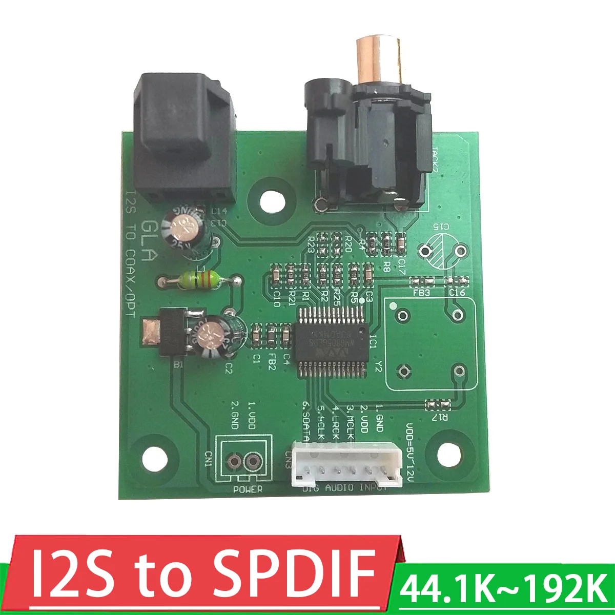 

DYKB I2S к коаксиальной волоконной выходной плате SPDIF/IIS входной коаксиальный выход с поддержкой выборки 44,1 K ~ 192K I2S к коаксиальному выводу