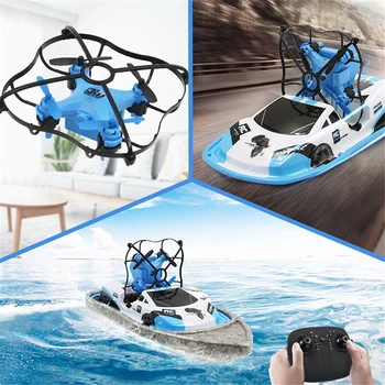 

GW123 Sea Land Air 3 In 1 Drone Aircraft Remote Control Boat Remote Control Car Take-Off Landing Toys Gift For Kids Hot!