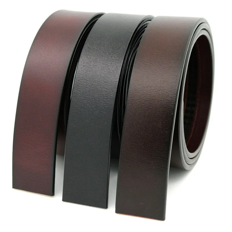 

No buckle belt Men Genuine Leather Belt Luxury Brand Designer Belts Waist Strap Male for Jeans Design Cintos Masculinos