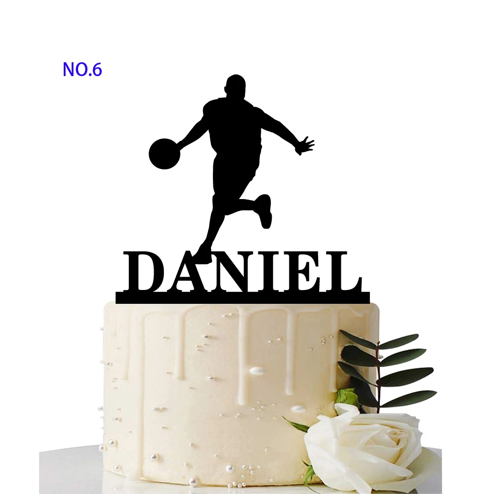 Custom Basketball Theme Name Acrylic Birthday Cake Topper Sports Style Personalized Dunk Team Name Party Cake Toppers Decoration (7)