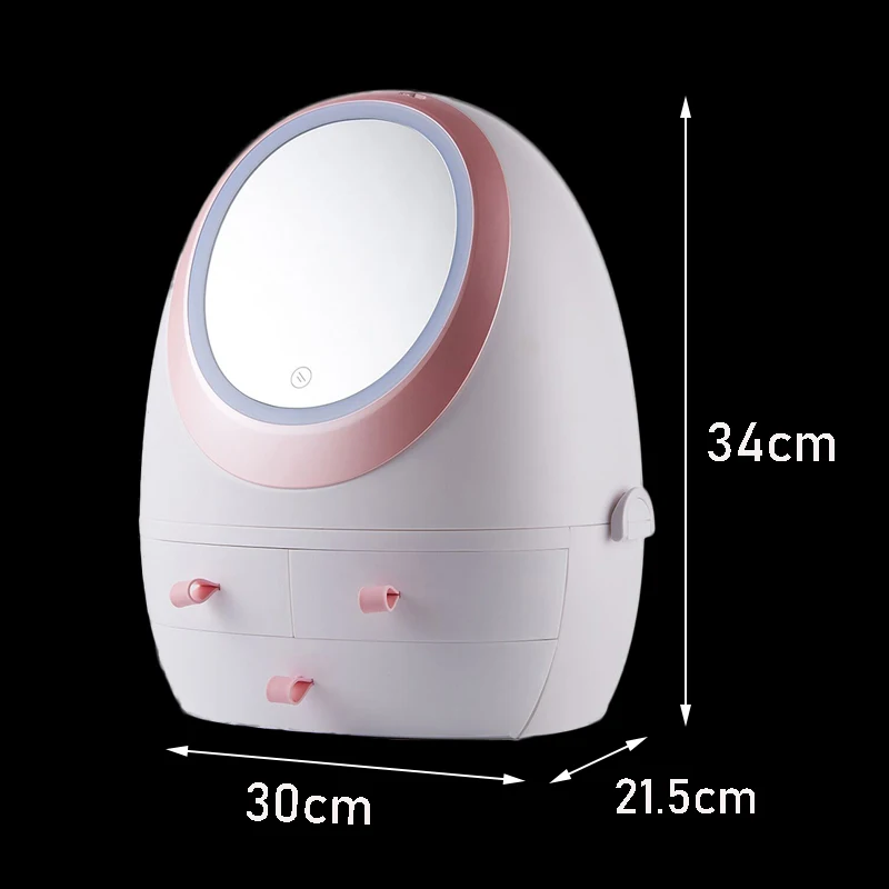 QMJHVX USB Перезаряжаемый органайзер для макияжа HD светодиодный зеркальный светильник косметическая коробка для хранения ювелирных изделий Настольный ящик для хранения Чехол