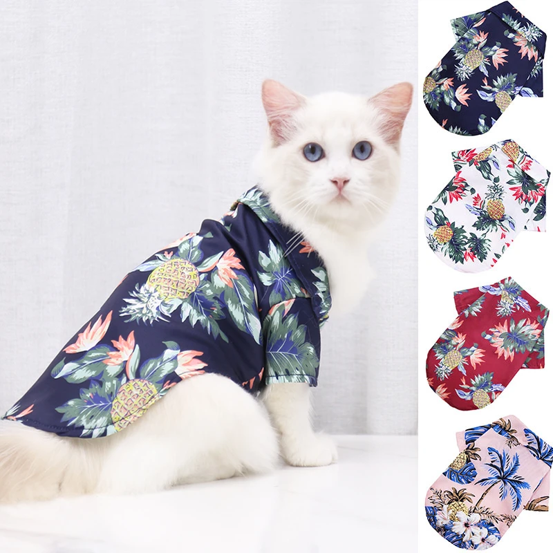 Ropa De verano gatos, camisas De playa para gatos, chaleco para perros, Ropa para cachorros y gatitos|Ropa para gatos| AliExpress