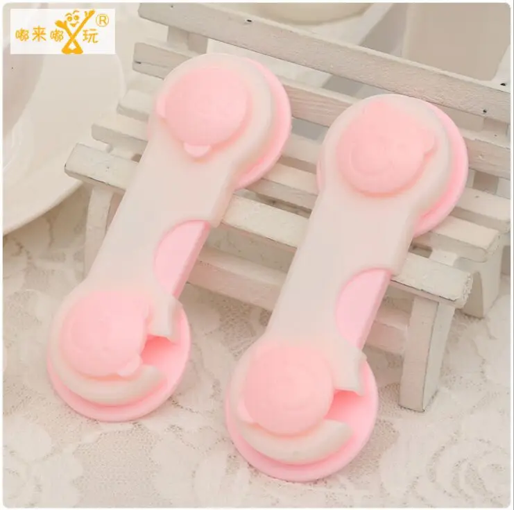 2 PC Lot Pink 2 шт. Детские защелки для ящиков детские безопасные Угловые раздвижные двери пластиковые детские замки безопасности продукты безопасный холодильник для шкафов - Цвет: 2 PC Lot Pink