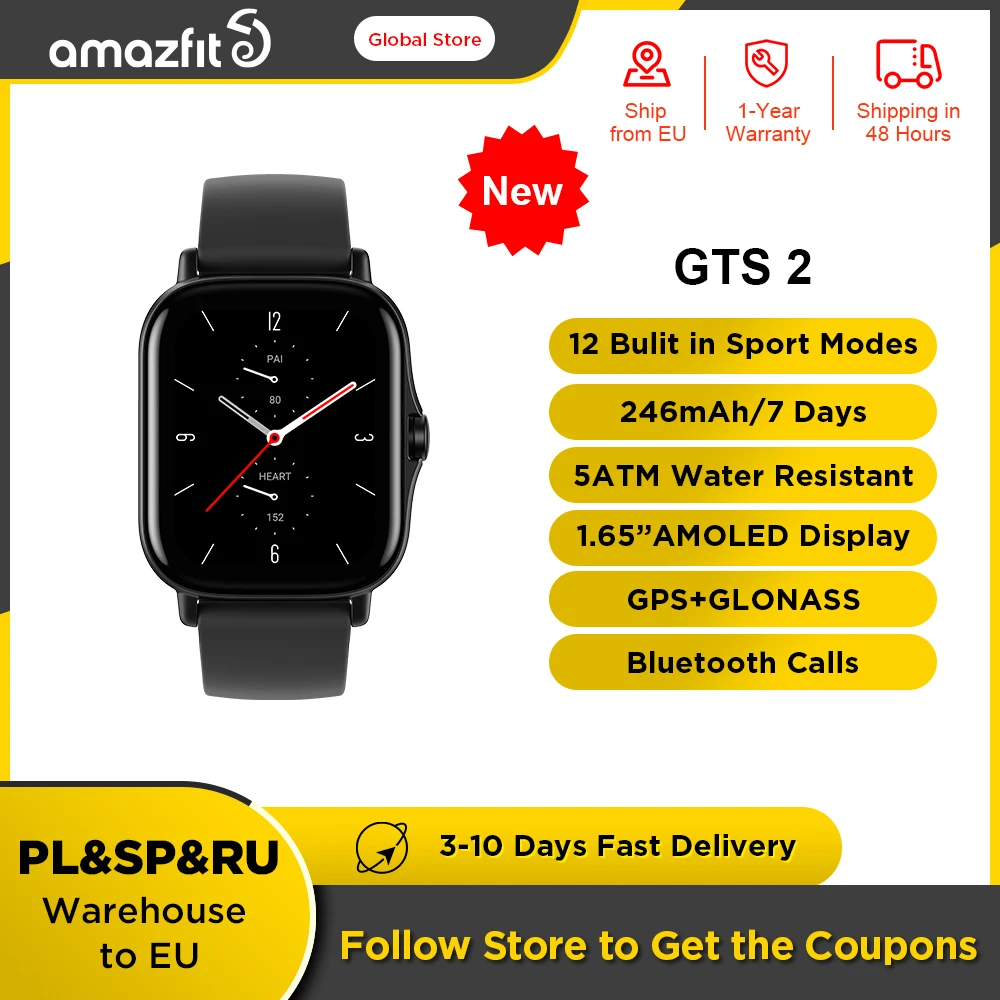 Amazfit GTS 2 Built in WiFi GPS Smartwatch 5ATM Water Resistant Alexa  Answer Calls Sleep Tracking Smart Watch For Android IOS|Smart Watches| -  AliExpress