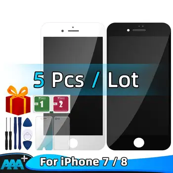 

5PCS/Lot AAA+ LCD Display For iPhone 7 Touch Screen Replacement For iPhone 8 No Dead Pixel+Tempered Glass+Tools+TPU for 7 8 LCD