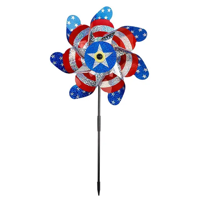 Madárréspleller Pinwheel Usa Zászló Reflektív Pinkerék Forgó Madár Ijesztő Szélmalom Kert Kültéri Dekorációs Kiegészítők - Image 5