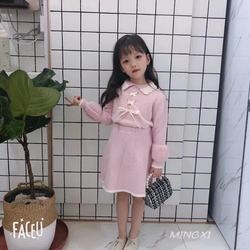 Детская одежда осень 2019 новый Детский костюм детский вязаный комплект из 2