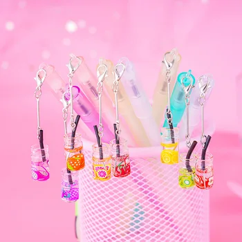 

40 pcs/lot Kawaii Fruit Pendant Gel Pen Cute 0.5mm Black ink Neutral Pens Promotional Gift Stationery School Supplies