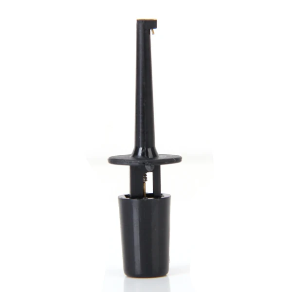 60Pcs Mini Test Hook Probe Lead Wire Cable Spring Clip Black for PCB SMD IC