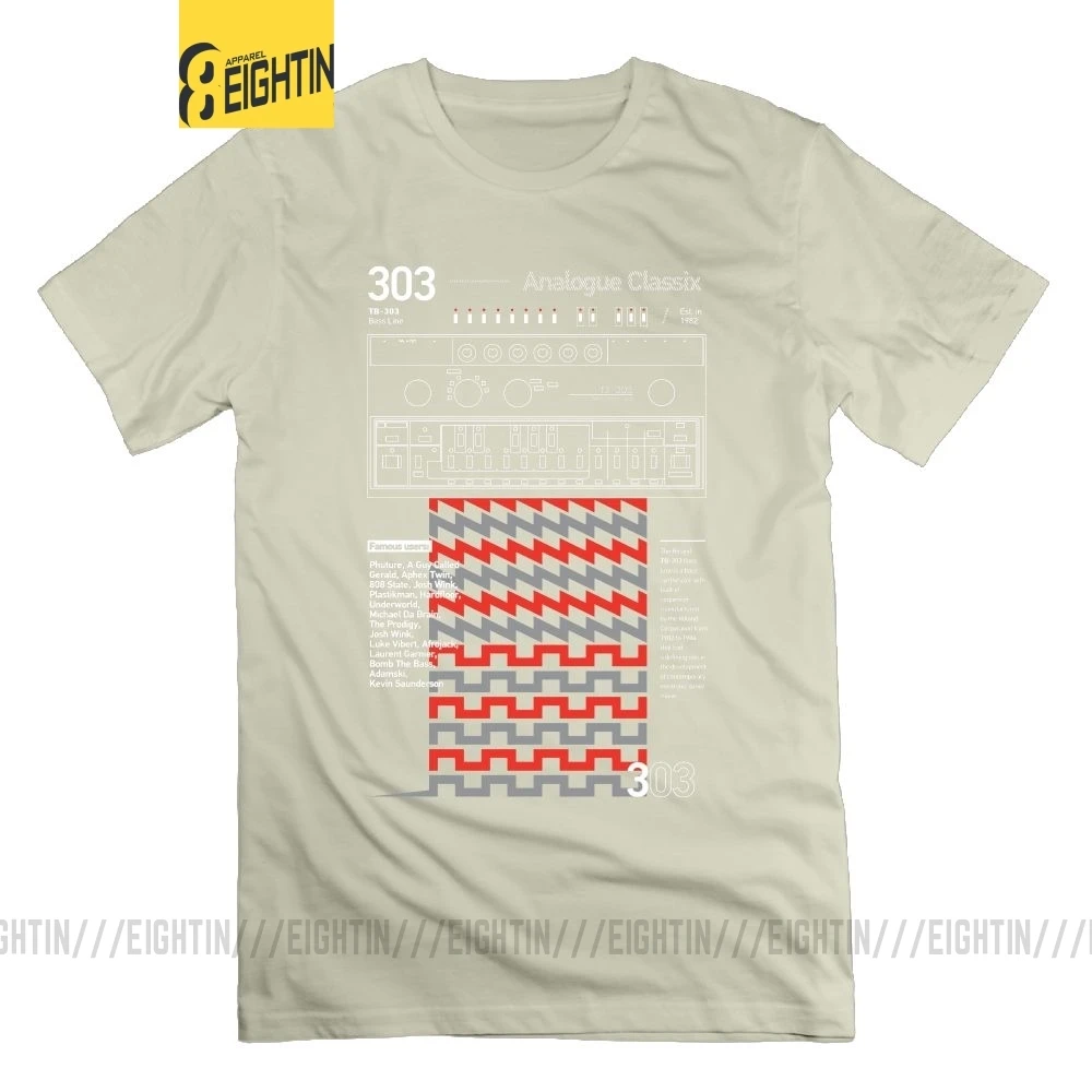 Eightin 303 808, Классическая вапорволна футболка, новинка, короткий рукав, Уникальные топы, футболки, хлопок, большой размер, Круглый ворот, Мужская футболка - Цвет: Бежевый