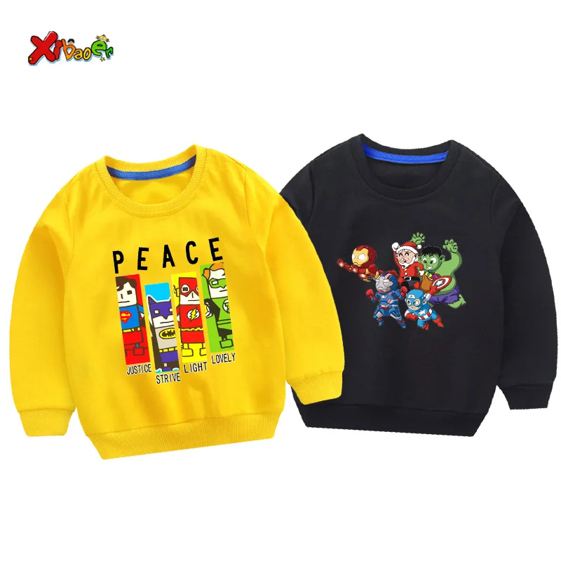 

boy toddler sweatshirts Baby sweatshirt autumn 2019 cartoon funny superman Hoodies Autumn Winter Toddler Infant Pullover white