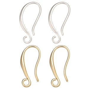 ZHUKOU two pair of 9x21mm elegant brass gold color ear hooks DIY handmade women earrings jewelry accessories Model: VE108