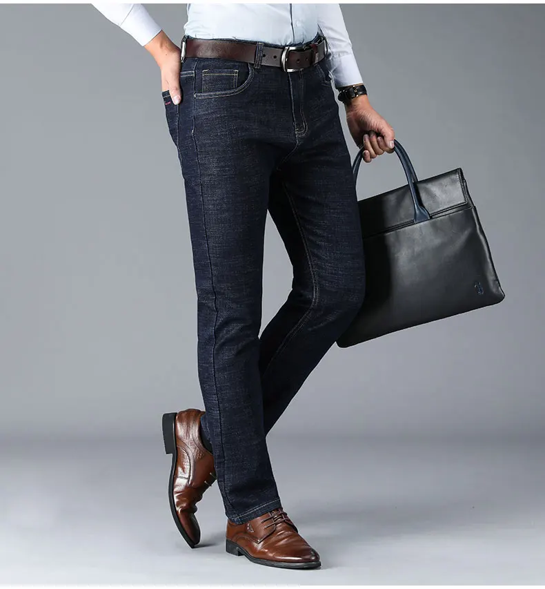 Xuan Sheng бизнес прямые мужские джинсы Новые Классические брендовые Стрейчевые повседневные модные синие Черные длинные штаны уличные джинсы
