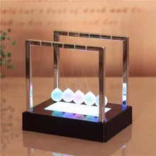 Красочные светящиеся Newton светодиодный свет качели шары баланс бассейн физическая Энергия Сохранение модель металла ремесло Крытый Декор подарок