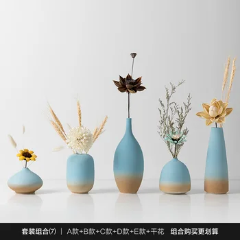 

Nordic Creative Ceramic Flower Arrangement Dried Flower Decorations and Ornaments TV Cabinet Porch Table Home Furnishings
