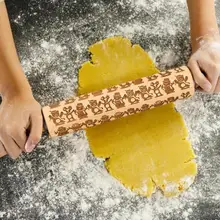 Бук Рождество тиснение Скалка выпечки печенье торт снеговик шаблон ролик реальные Рождественские Элементы узоры красивые