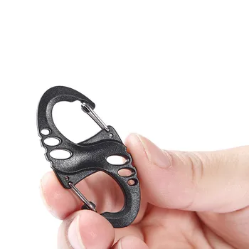 

8 S Shape Snap Hook Carabiner Biner Clip Outdoor Camping Backpack Kits Hanger Buckle Quick Release Keychain Key Ring