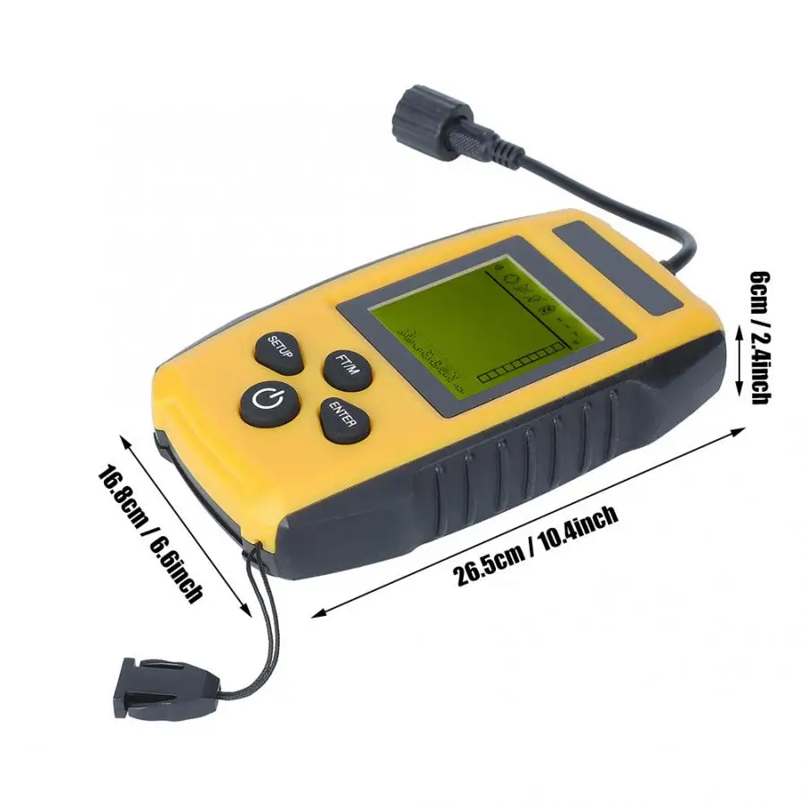 Портативный Oltrasonic рыболокатор 0,4 м-100 м, круглый датчик, ЖК-дисплей, дисплей для рыбной ловли на открытом воздухе, аксессуары для морской речной рыбалки