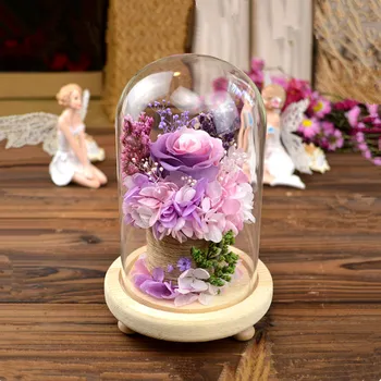 

10*30cm Three-leg Log Base Glass Dome Vase Home Decoration Diameter=10cm Height=30cm Glass Cover Friend Gift Wedding Decoration