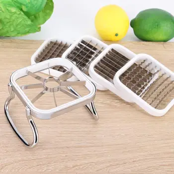 

5in 1 Stainless Steel Potatoes Fruit Cutter Chipper Chopper Maker French Fry Tool Kitchen Gadgets Fruit Cutter