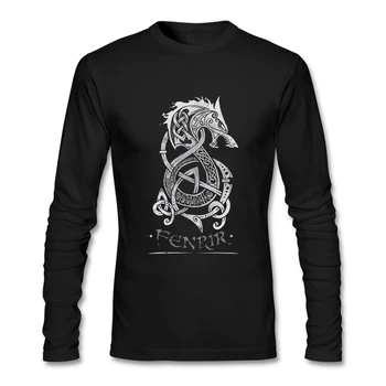 

Beautiful 1980's Hip Hop Vikings The Monster Wolf Of Norse Mythology T Shirt Men Paris Brand Long Sleeve Boy T Shirt Organic Tee