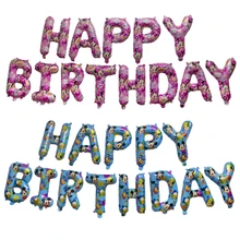 16 дюймов надпись с днем рождения Фольга воздушные шары для дня рождения вечерние украшения Дети Алюминий воздушные шары Baby Shower поставки
