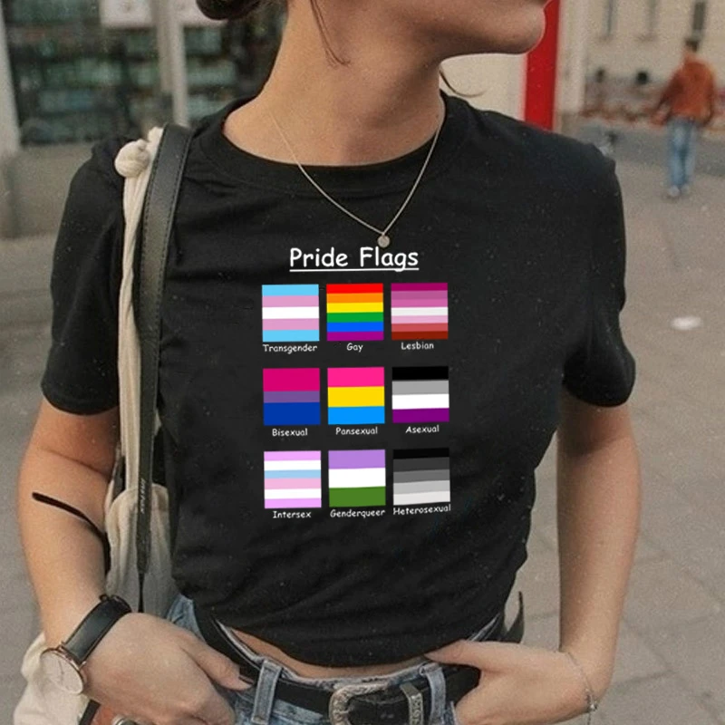 Camiseta con estampado de banderas del orgullo para mujer, camiseta con Lgbt Gay y lésbico, camiseta divertida informal ropa Unisex 2020|Camisetas| - AliExpress