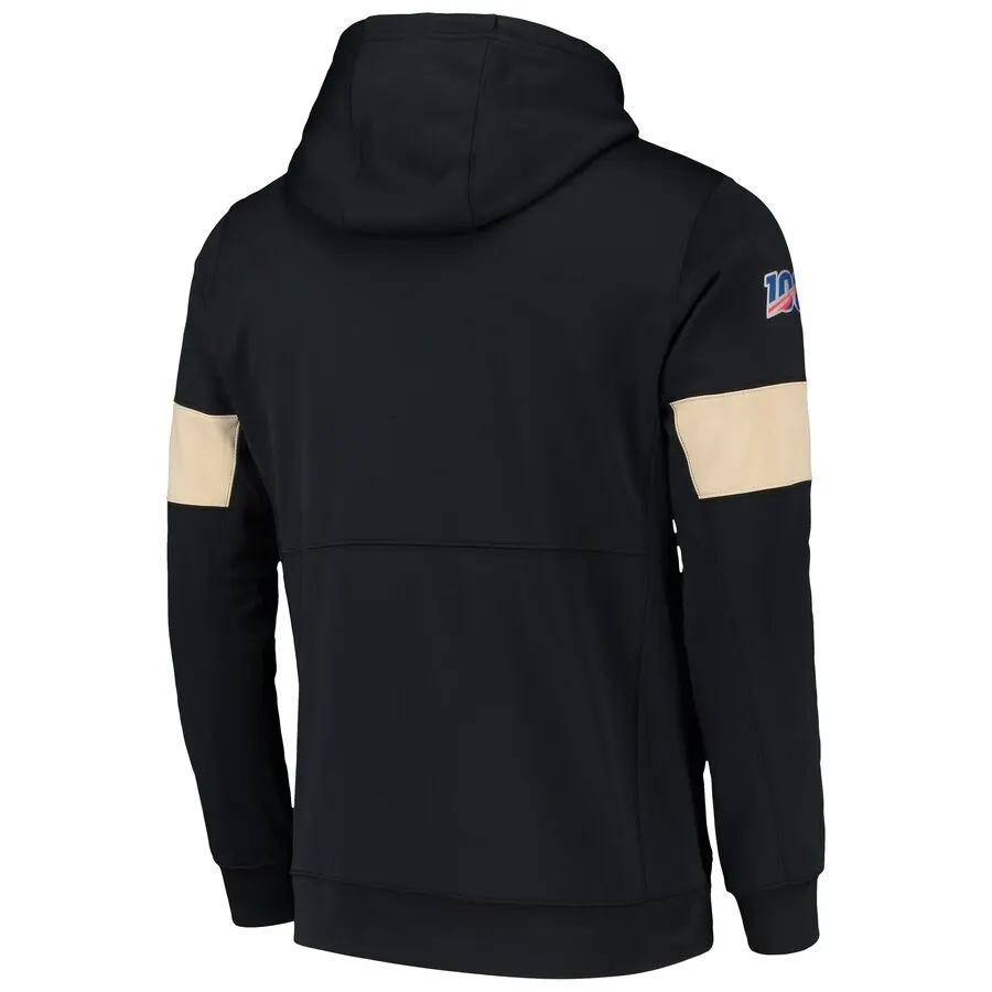 Орлеан, мужская футбольная Толстовка Saints 100th Sideline Team Logo, пуловер с капюшоном черного цвета
