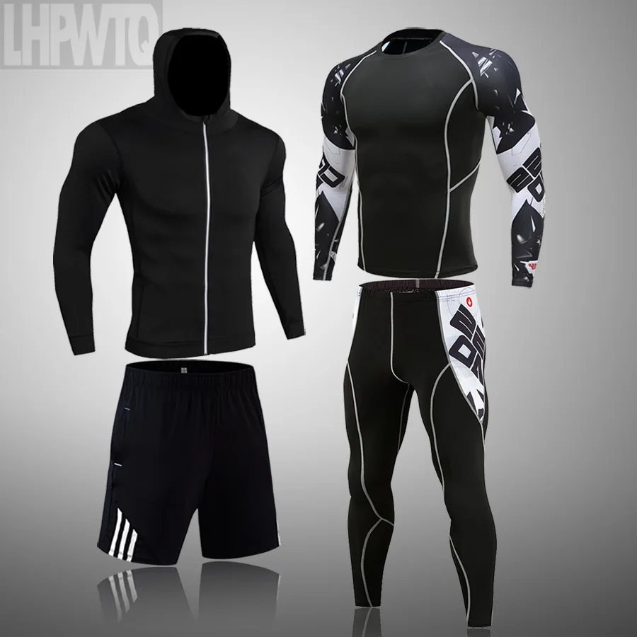 Mens Compression Workout Set WholeFitness Gym Wear Tracksuit With