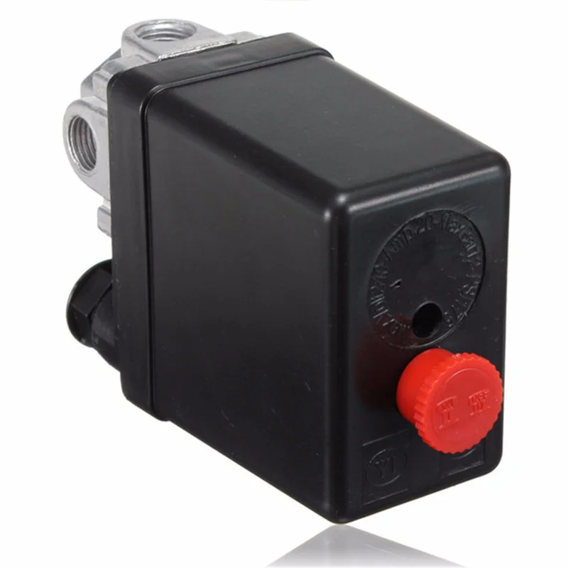 90-120PSI Тяжелый воздушный компрессор контроль давления переключатель клапан 12 бар 20A AC 220 В 4 порта 12,5x8x5 см Лучшая цена