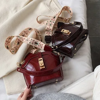 

Brand Original Design Bag Women 2020 New Joker Ling Grid Line Bucket Bag Fashion Wide Shoulder Strap Messenger Bag