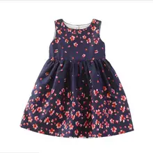 Летнее повседневное Хлопковое платье с цветочным принтом для девочек вечерние платья-пачки для маленьких девочек детское платье детская одежда