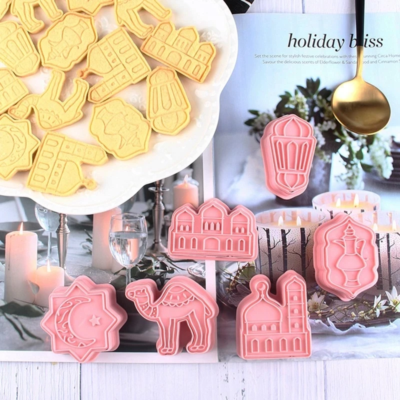 Details about   6Pcs/set Cookie Cutter Eid Mubarak Ramadan Biscuit Mold DIY Cake Baking Tools 