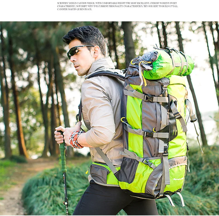 Climbing Outdoor Bags 80L Nylon External Frame hiking backpacks Unisex Travel waterproof man women Camping Trekking backpack