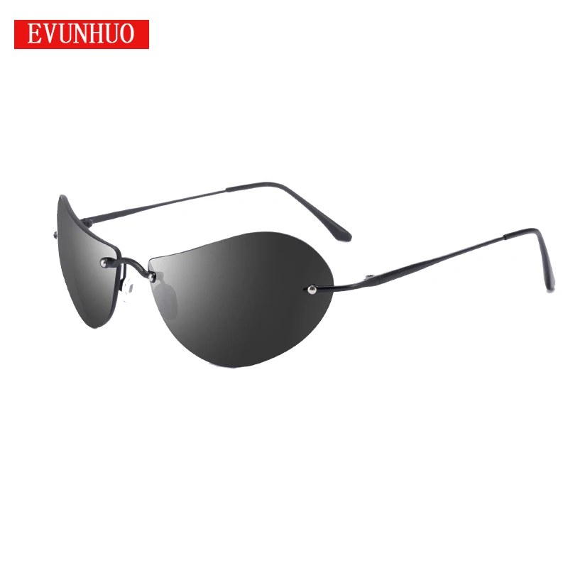 

EVUNHUO Mini Rimless Sunglasses Men Classic Matrix Morpheus Glasses Women Steampunk Movie Eyewear Ultra-light Thin Frame