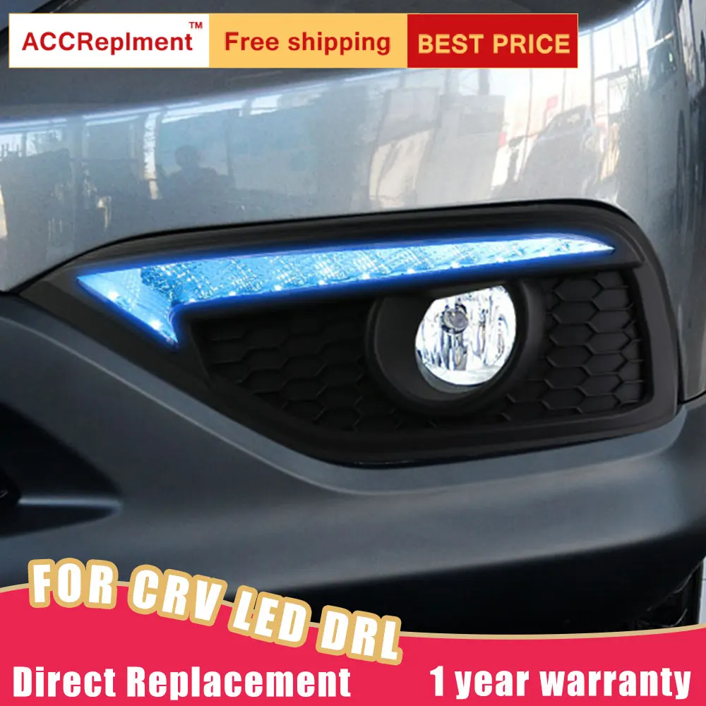 Светодиодный фонарь дневного света для Honda CR-V 2012- высокой яркости светодиодный DRL направляющий светодиодный противотуманный фонарь с поворотным сигналом