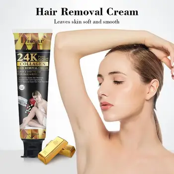 

24K Gold Hair Removal Cream Painless Stop Hair Growth Depilatory Cream For Body Leg Armpit Hair Inhibitor Women Beauty Summer