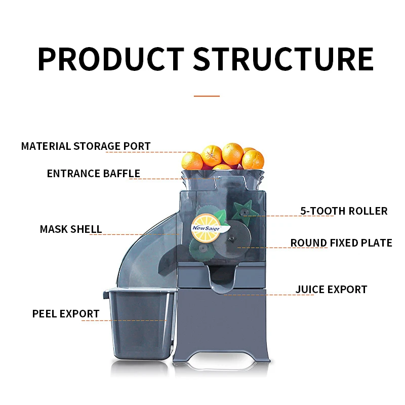 Commercial Lemon Kumquat Juicer Fully Automatic Juicer 100W Multifunctional Fruit Juice 1000C-1 Automatic Residue Juice 3
